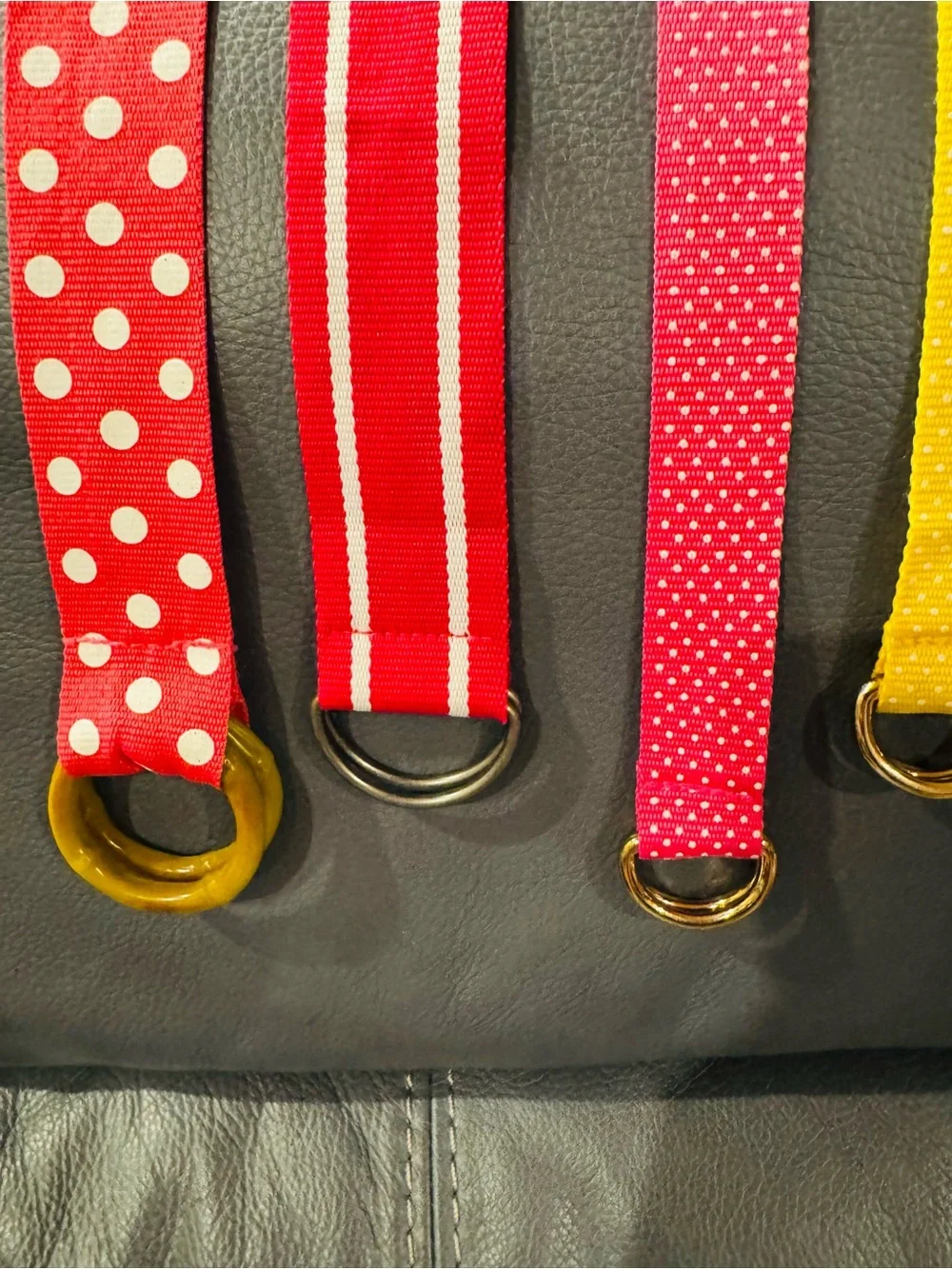 11 Polka Dot and Solid RibbonBelts Vintage - Multicolor